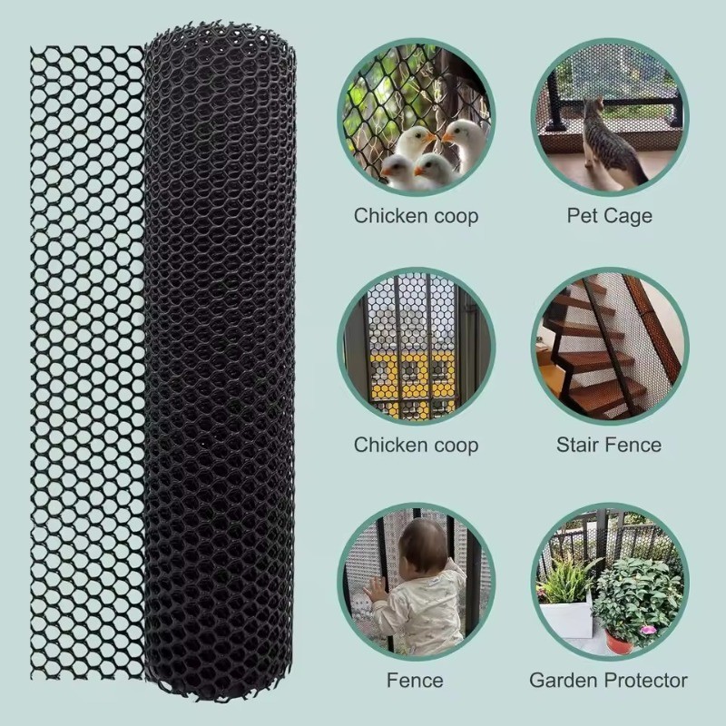 Simple Durable Poultry Chicken Ducks Feeding Barrier Netting- Black ...