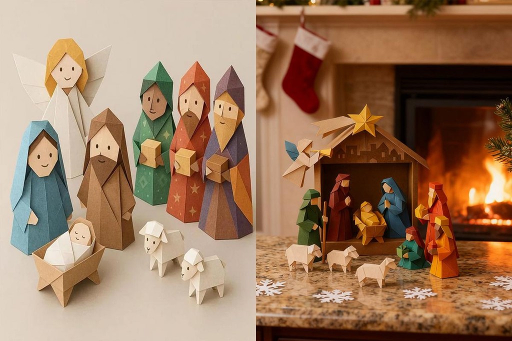 mooncute| Nativity Scene Assembly Kit Diy Paper Nativity Scene Kit ...