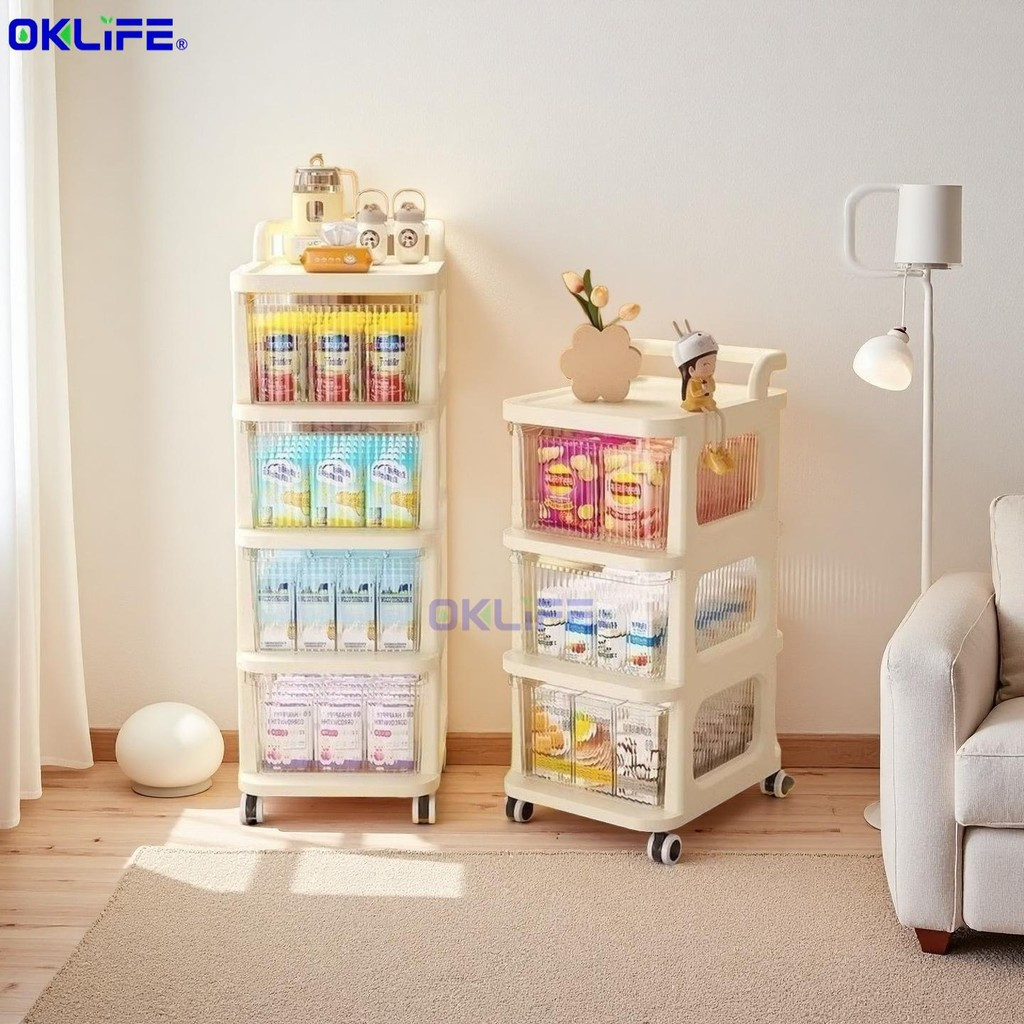 Rolling Cart Rust Proof Mobile Trolley Kids Snack Storage Cabinet Floor Organizer HDB Condo Home Storage Rack view 8