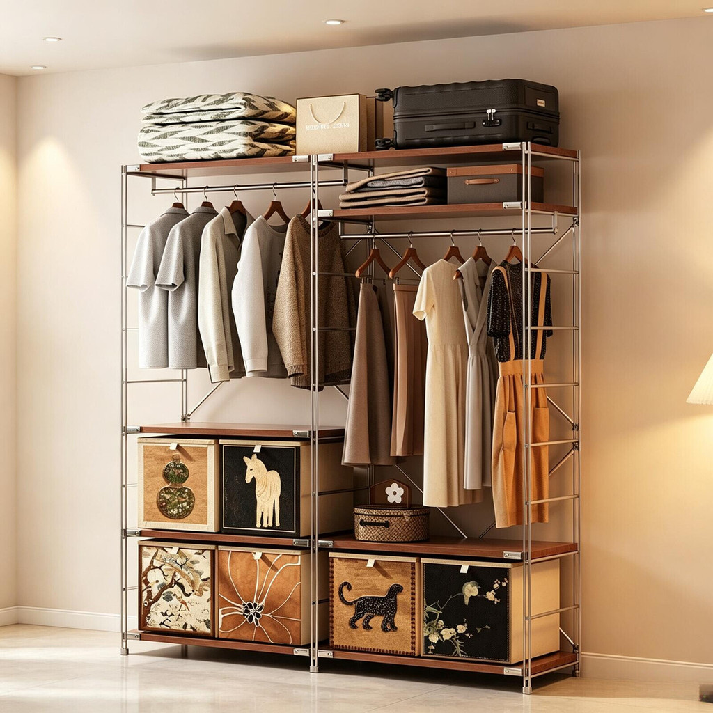 Wardrobe Clothes Rack Open-Style Japanese Design Freestanding Easy To ...