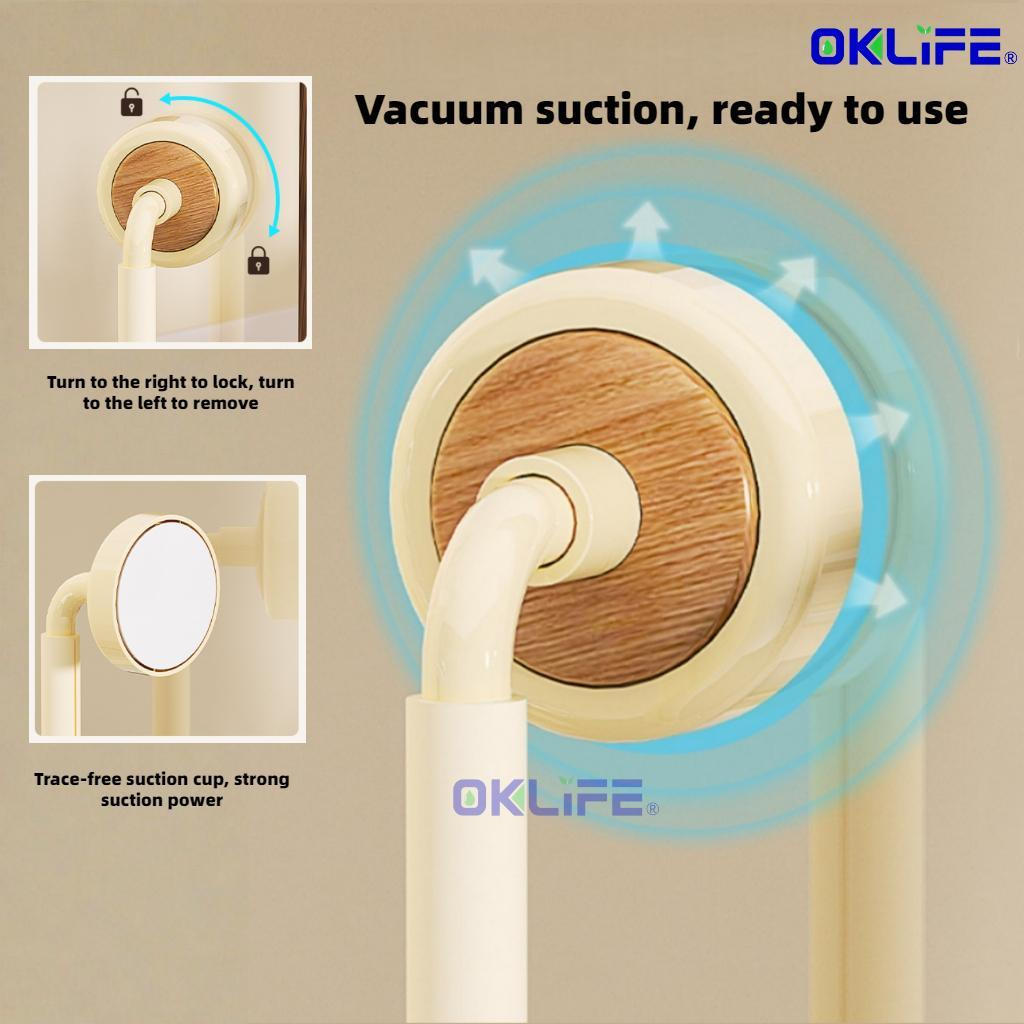 Self Adhesive Suction Cup Door Pull Wood Texture Anti Slip Waterproof Cabinet Handle Condo Home Office Fixture view 8