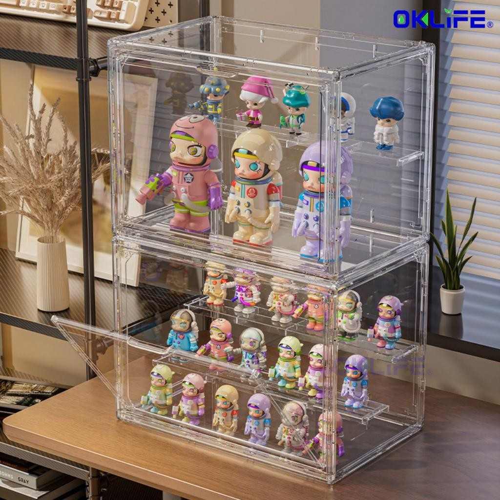 Transparent Acrylic Blind Box Display Rack Figure Toy Dustproof Storage Display Cabinet Desktop Storage Rack alternate view