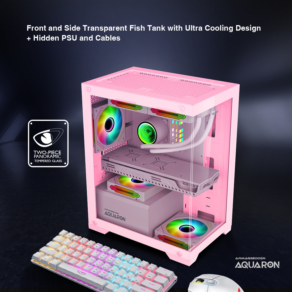 Armaggeddon Aquaron MATX Transparent view Gaming Casing Chassic PC Case ...