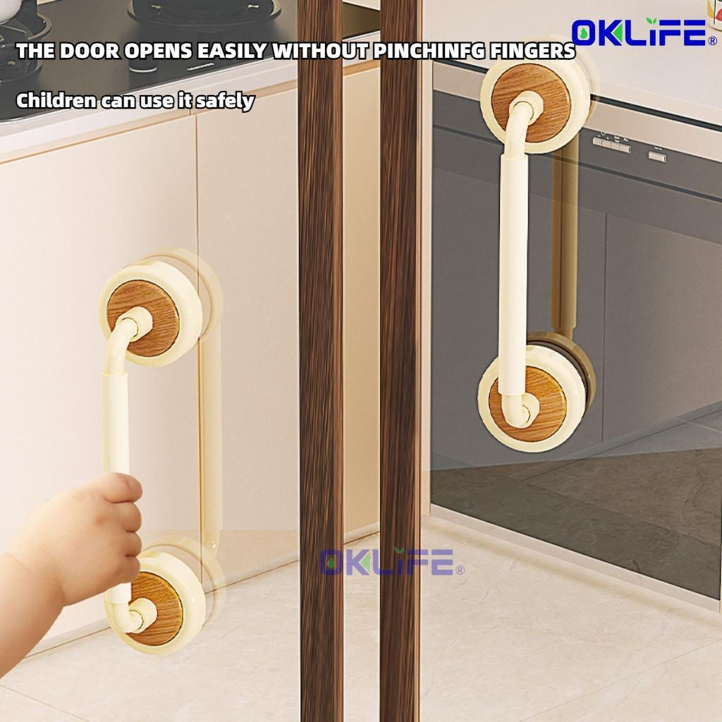 Self Adhesive Suction Cup Door Pull Wood Texture Anti Slip Waterproof Cabinet Handle Condo Home Office Fixture view 9