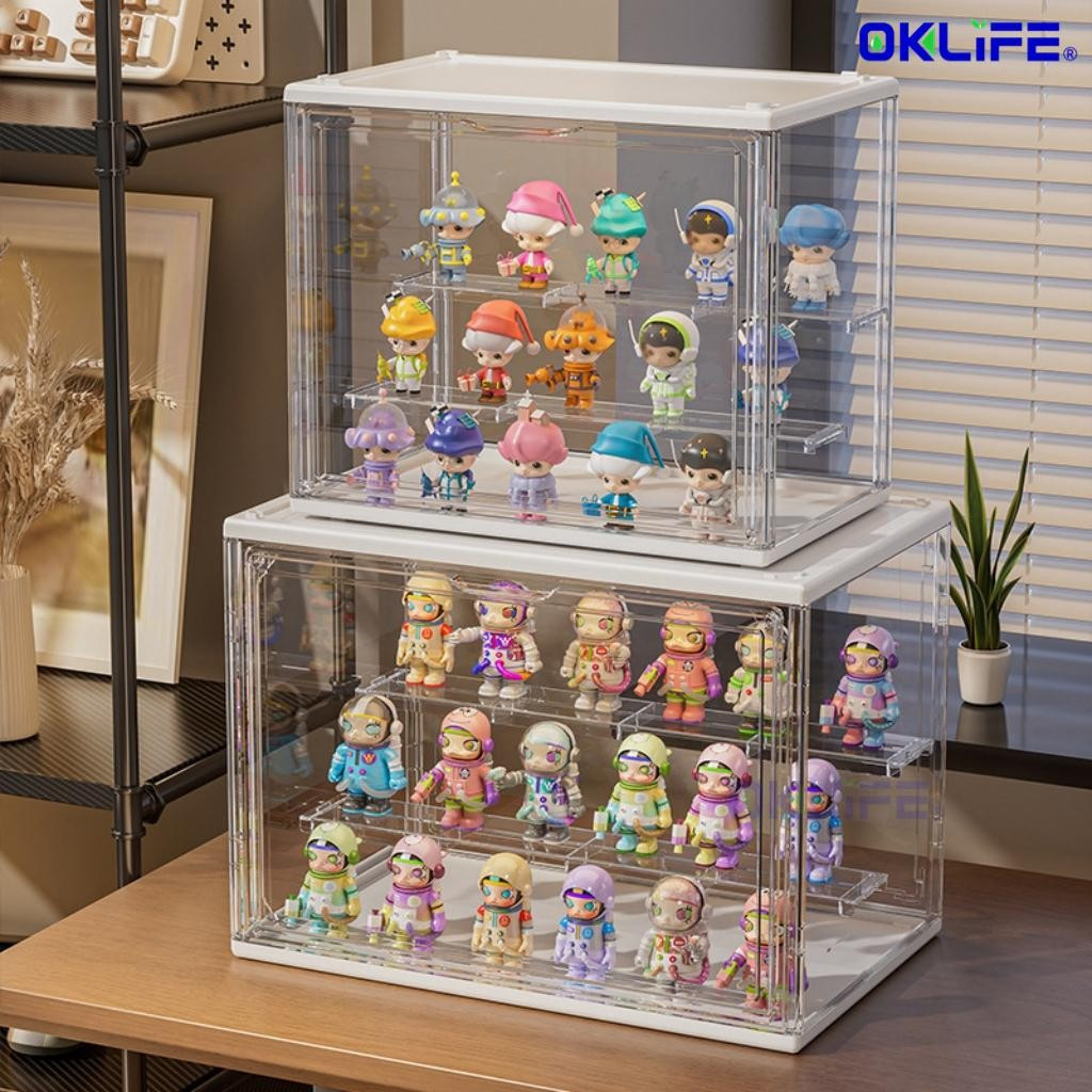 Transparent Acrylic Blind Box Display Rack Figure Toy Dustproof Storage Display Cabinet Desktop Storage Rack view 9