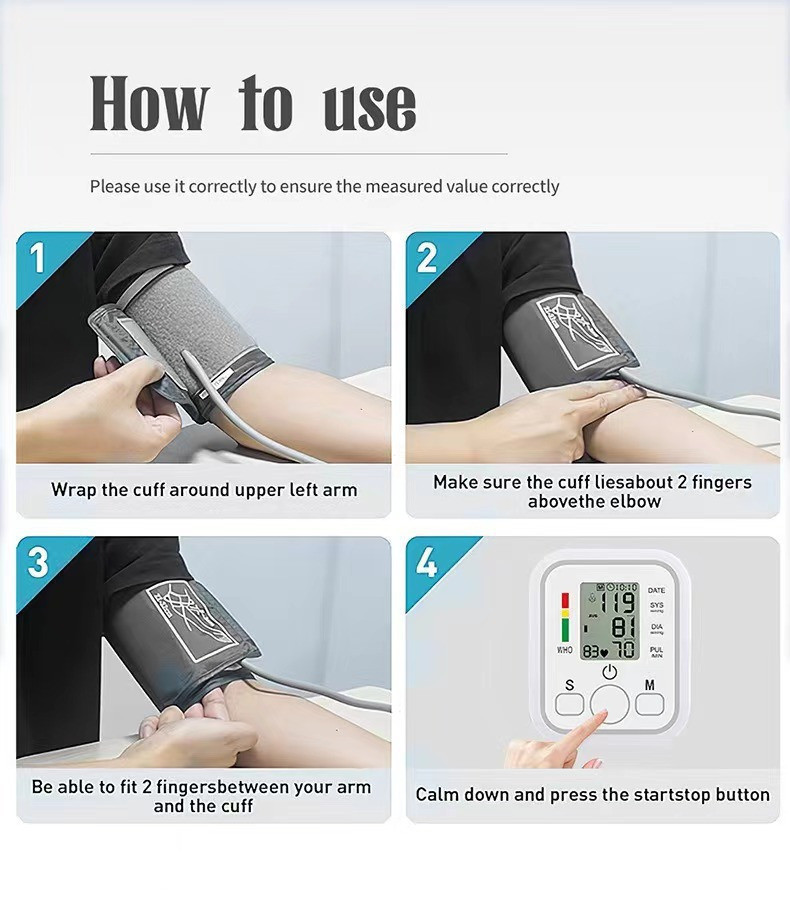 Digital Upper Arm BP Gauge, Voice Broadcast High Precision Auto Blood ...