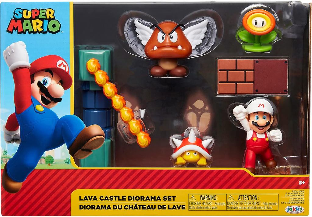 Nintendo Super Mario Toy, Lava Castle 2.5 Inch Figure Diorama with Fire ...