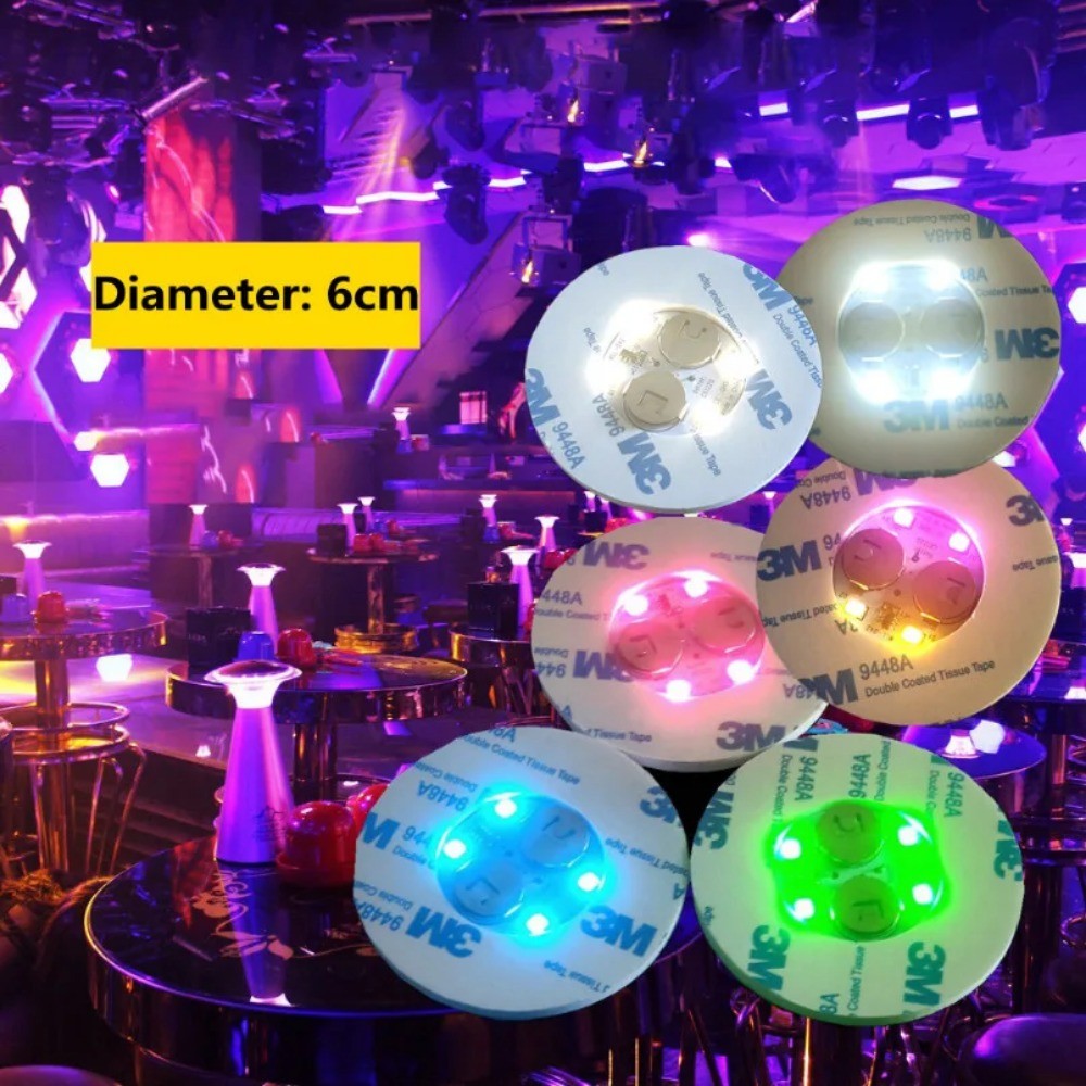 1-3Pcs LED Tableware Mat Cup Luminous Sticker Colorful Flashing Bottle ...