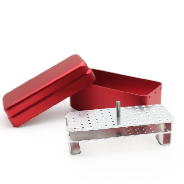 1pcs 72 Holes Aluminum Dental Bur Disinfection Box Autoclave Sterilizer ...