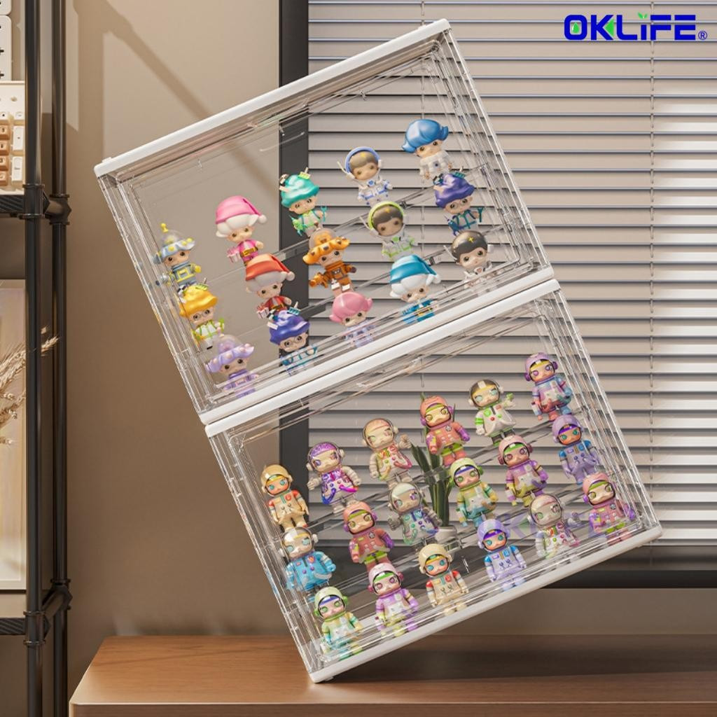 Transparent Acrylic Blind Box Display Rack Figure Toy Dustproof Storage Display Cabinet Desktop Storage Rack view 5
