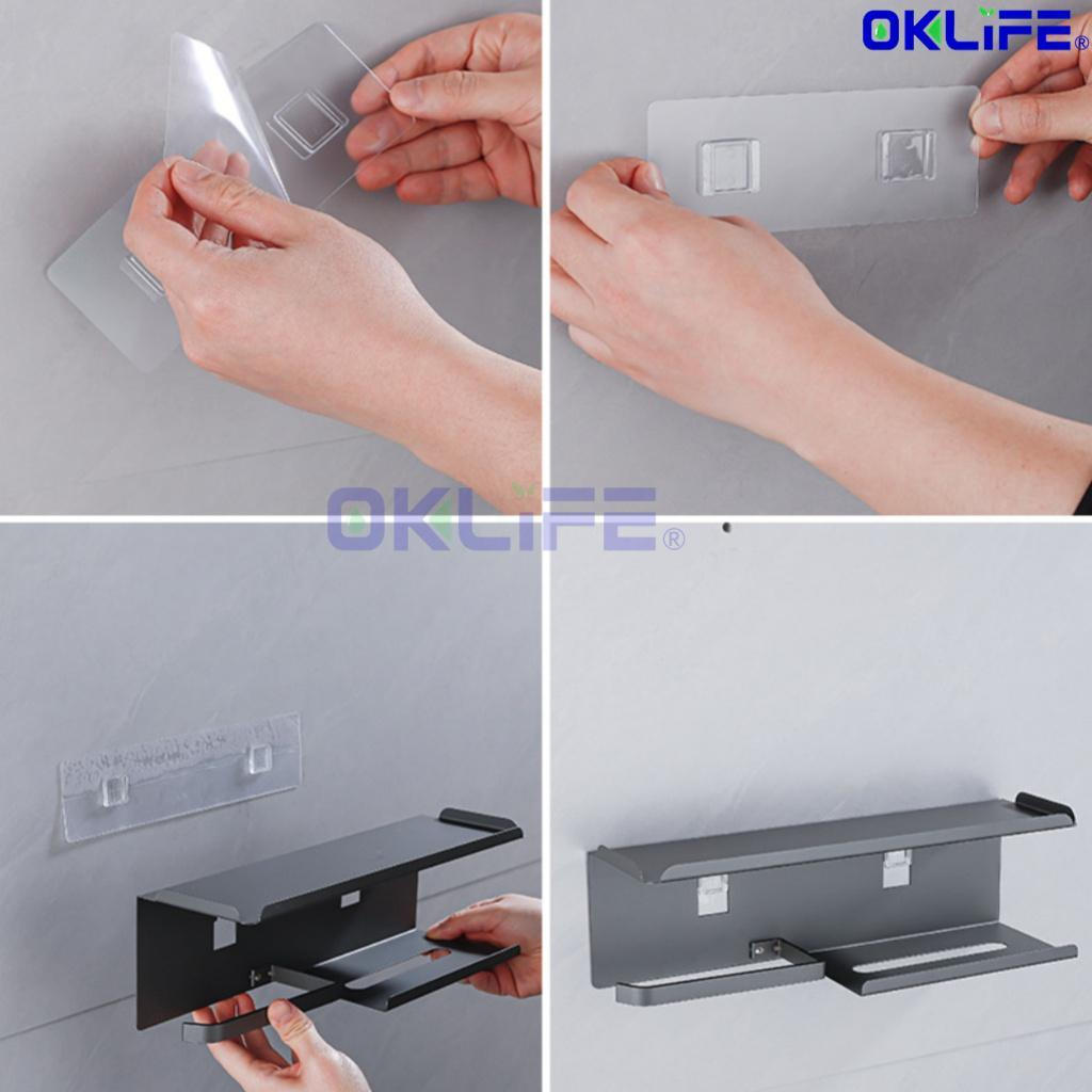 Wall Mount Toilet Paper Holder With Shelf Rust Proof Multifunctional Bathroom Tissue Rack HDB Toilet Accessory view 4