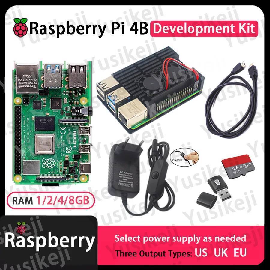 Raspberry Pi 4B Kit Starter Kit Development Kit (4B RAM2/4/8GB Board ...