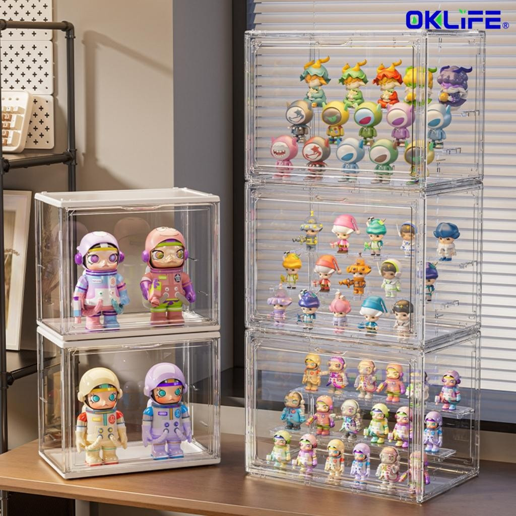 Transparent Acrylic Blind Box Display Rack Figure Toy Dustproof Storage Display Cabinet Desktop Storage Rack view 8