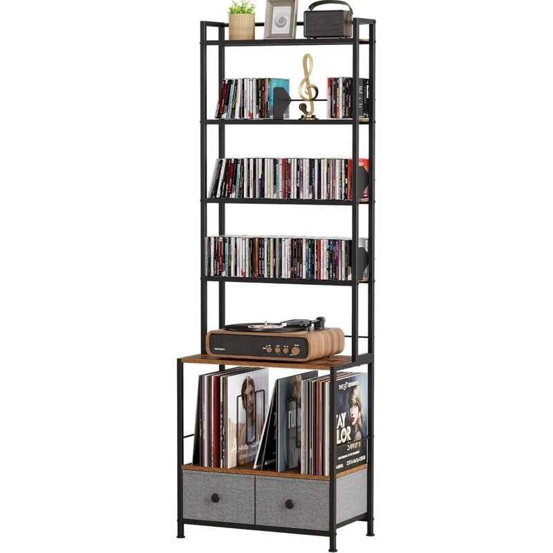DVD Storage Rack, 6-Tier CD Rack Tower with Drawers for CDs, DVDs ...