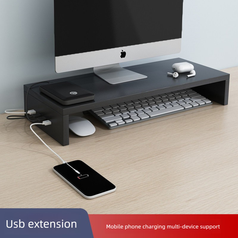 USB Computer Monitor Stand Riser With Screen Heightening Office Desktop ...