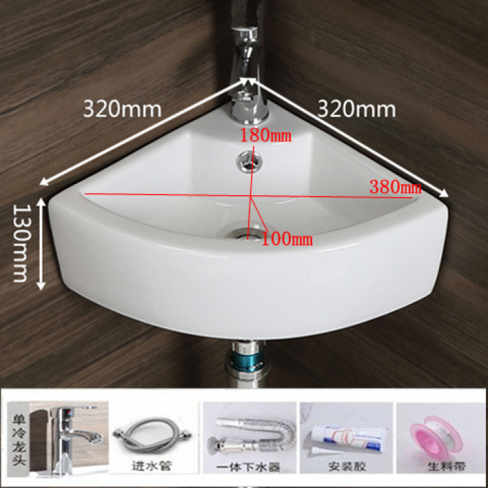 Small bathroom wash basin triangle basin balcony mini hanging basin ...