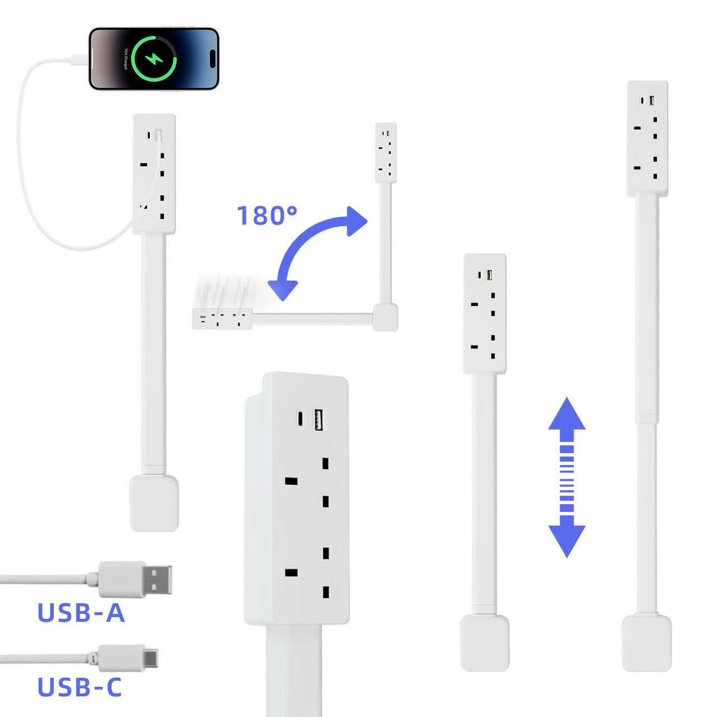 SG Plug Electrical Outlet Extender with USB AC Outlets Extends Rotates ...