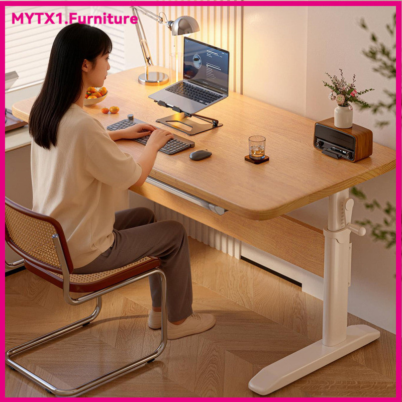 Office Table Adjustable Height Rounded Corner Student Study Desk Home ...