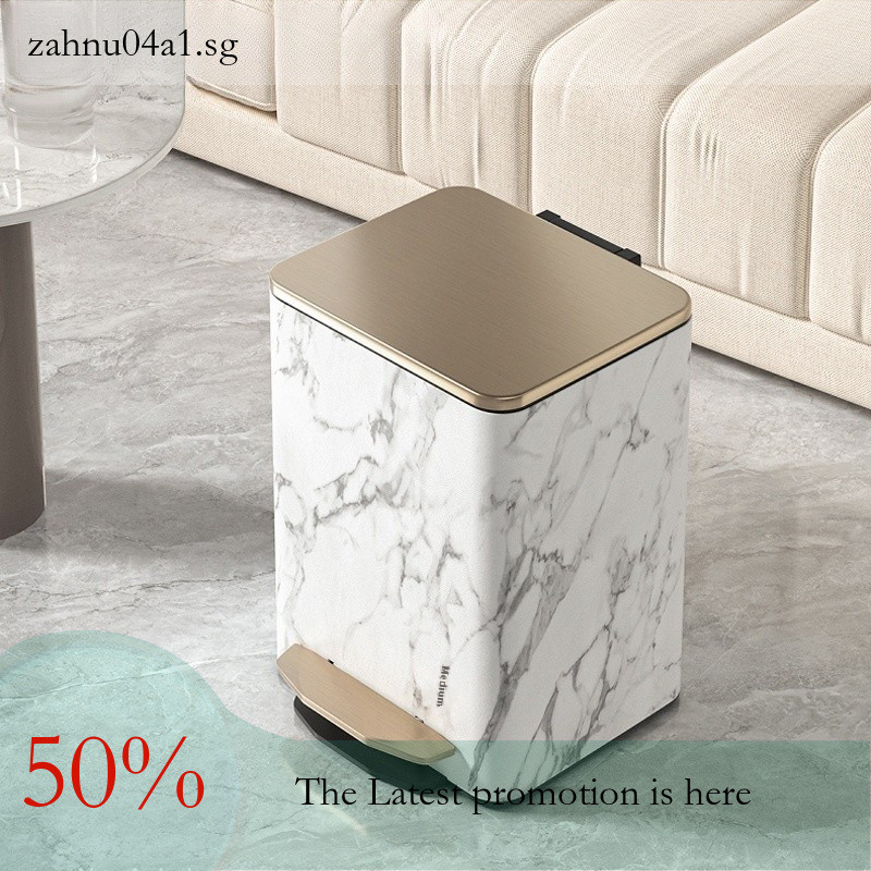 Living Room Dustbin Rubbish Bin Light Luxury Trash Bin Marble Pattern ...