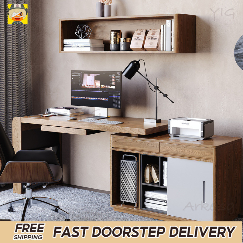 Arke Rotating Computer Table Desktop Office Table Solid Wood Laptop ...