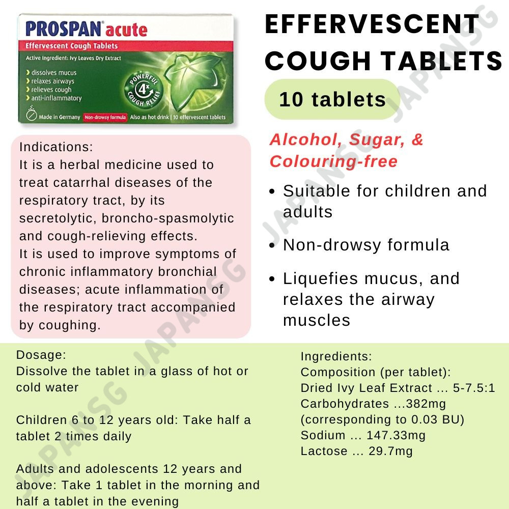 Prospan Cough Syrup/ Forte 100ml/ Effervescent Tablet 10 tablets ...