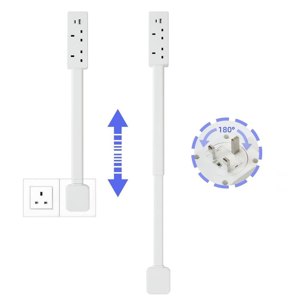 [SG] Extender Plug Power Station with AC Outlets Dual USB Ports 27-Inch ...