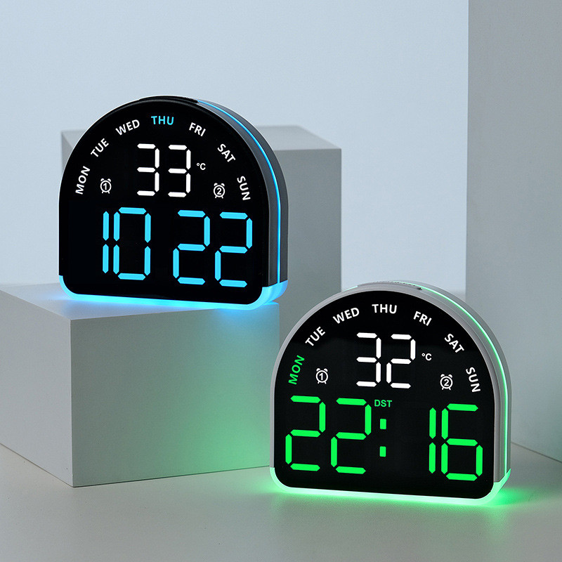 LED multifunctional home lighting table clock temperature display 5522 ...