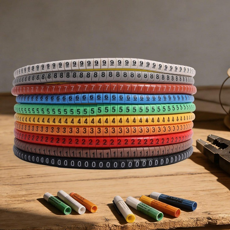 PVC Insulated Wire Marking Labels | Cable Tags Set Numbers 0-9 ...