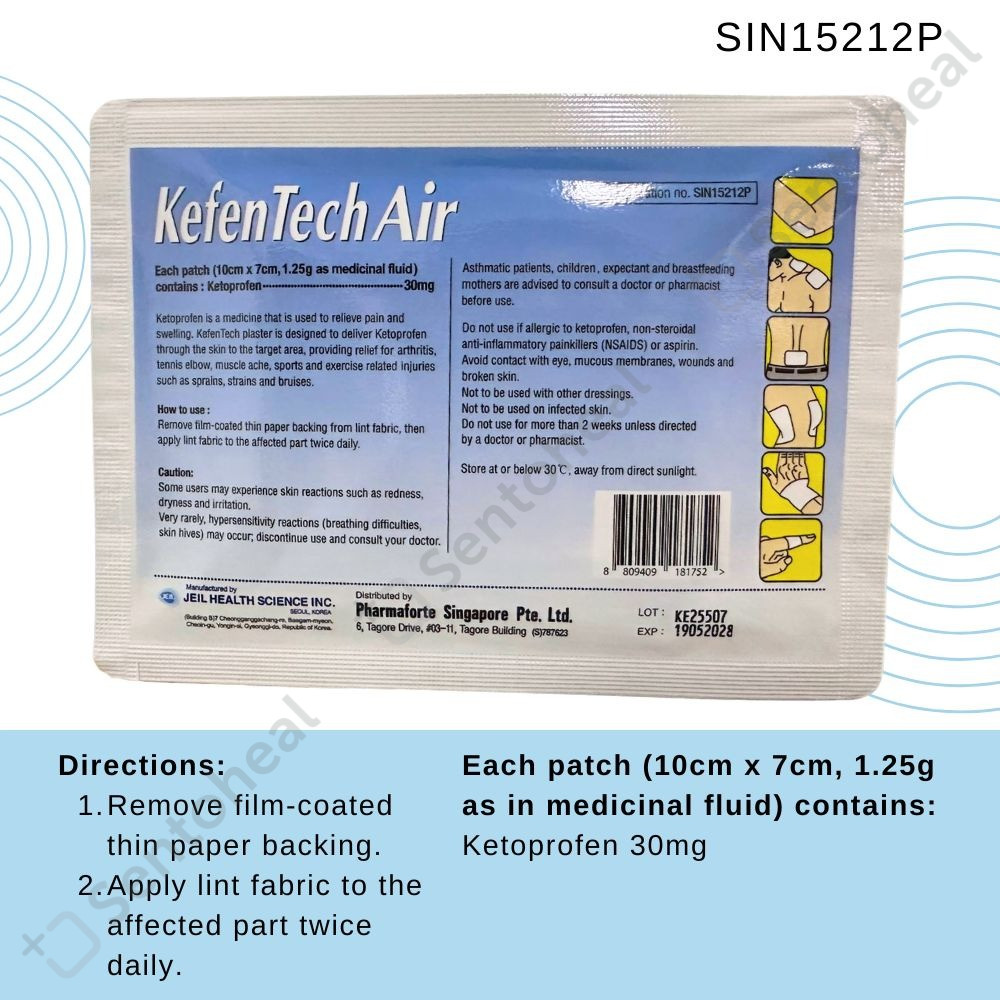 KefenTech Air plasters 8pcs [160pieces]& KENHANCER (Ketoprofen) 6s ...