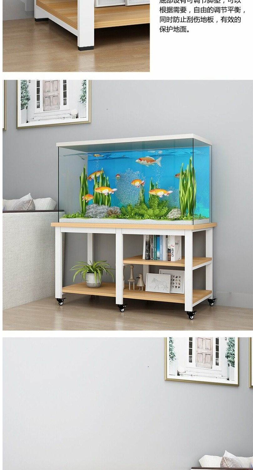 Living Room Fish Tank Cabinet Six-Leg Base Movable Fish Tank Stand ...