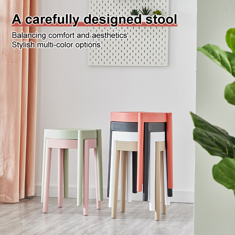 Upgraded Stackable Plastic Stool Chair, Modern Designer Portable Dining ...