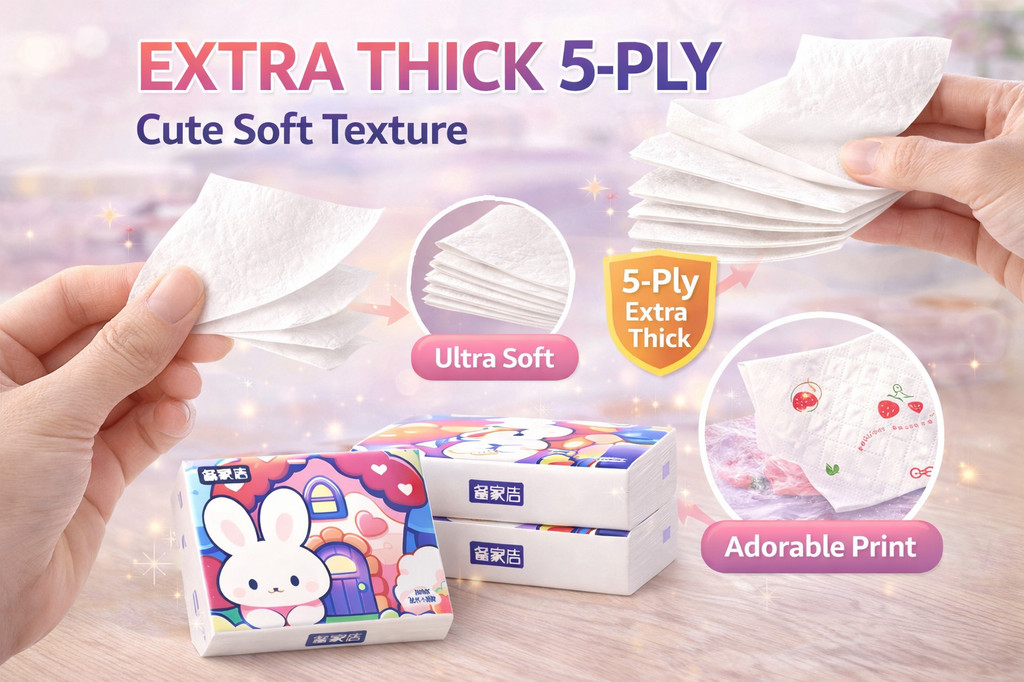 (DIY MONKEY) 5-ply Rabbit Tissue Extra Thickened Wood Pulp Soft Facial ...