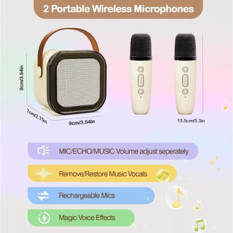 Wireless Mini Karaoke Speaker With Karaoke Bluetooth Microphone Home ...