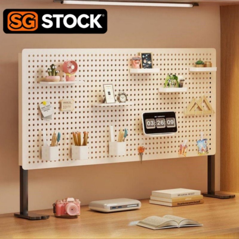 【SG STOCK】Office Desktop Storage Pegboard Height-Adjustable Vertical ...