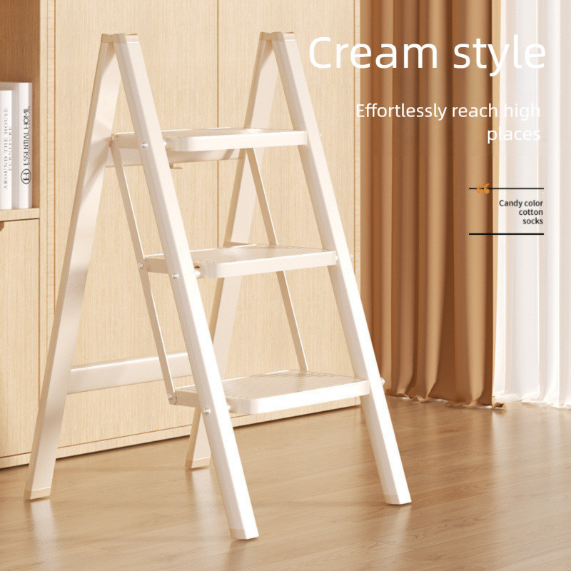 （SG store） Ladder Foldable And Thickened White With Enlarged Steps ...