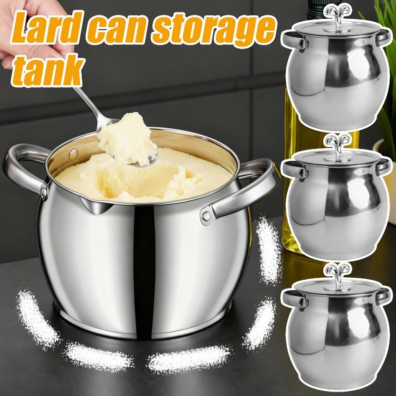 Stainless Steel Oil Storage Tank - Reusable, Dustproof - 1500ML Oil ...