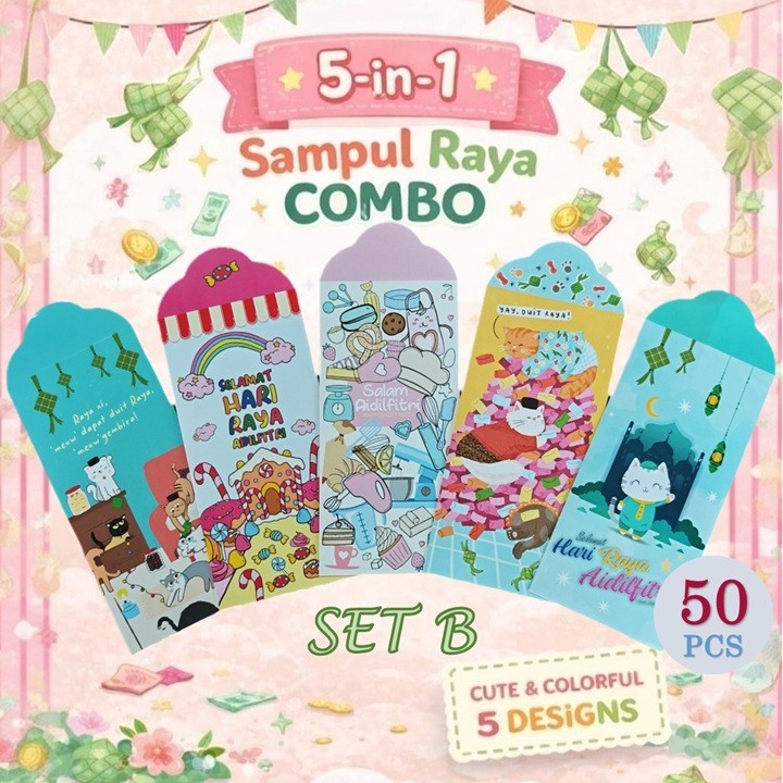 2026 Sampul Raya Combo 50PCS Sampul Duit Raya | Shopee Singapore