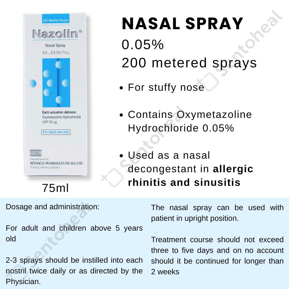 Nazolin Nasal Spray 0.05% 200 metered sprays - for stuffy nose | Shopee ...