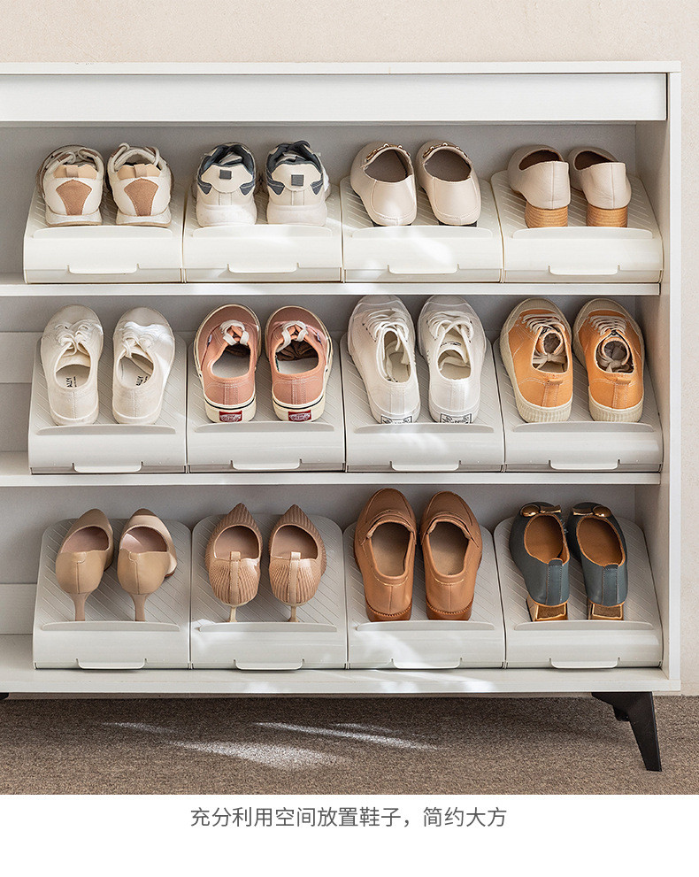 【SG SPOETRY】Double-Layer Shoe Rack Shoe Layered Partition Space Saving ...