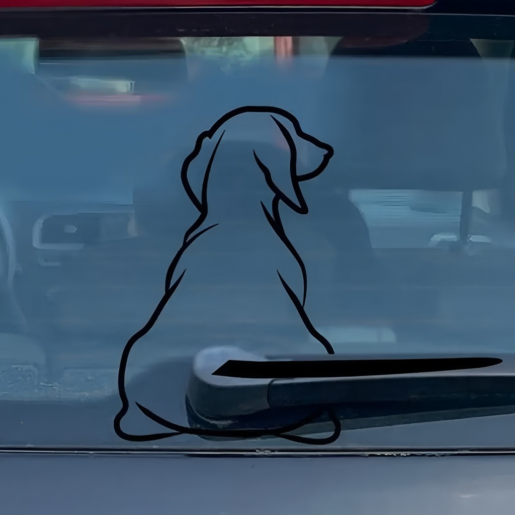 Cartoon Cute Wiper Back Dog Rear Glass Sticker Wiper Sticker Car ...
