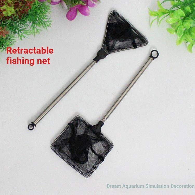 New Stainless Steel Folding Fishing Net Fishing Diddle-Net Rod Small Fish  Small Retractable Fish-Catching Net Two Shapes