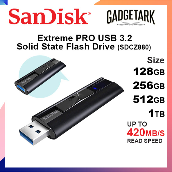 SanDisk 128GB I 256GB I 512GB I 1TB Extreme PRO USB 3.2 Solid State Flash Drive Thumb Drive