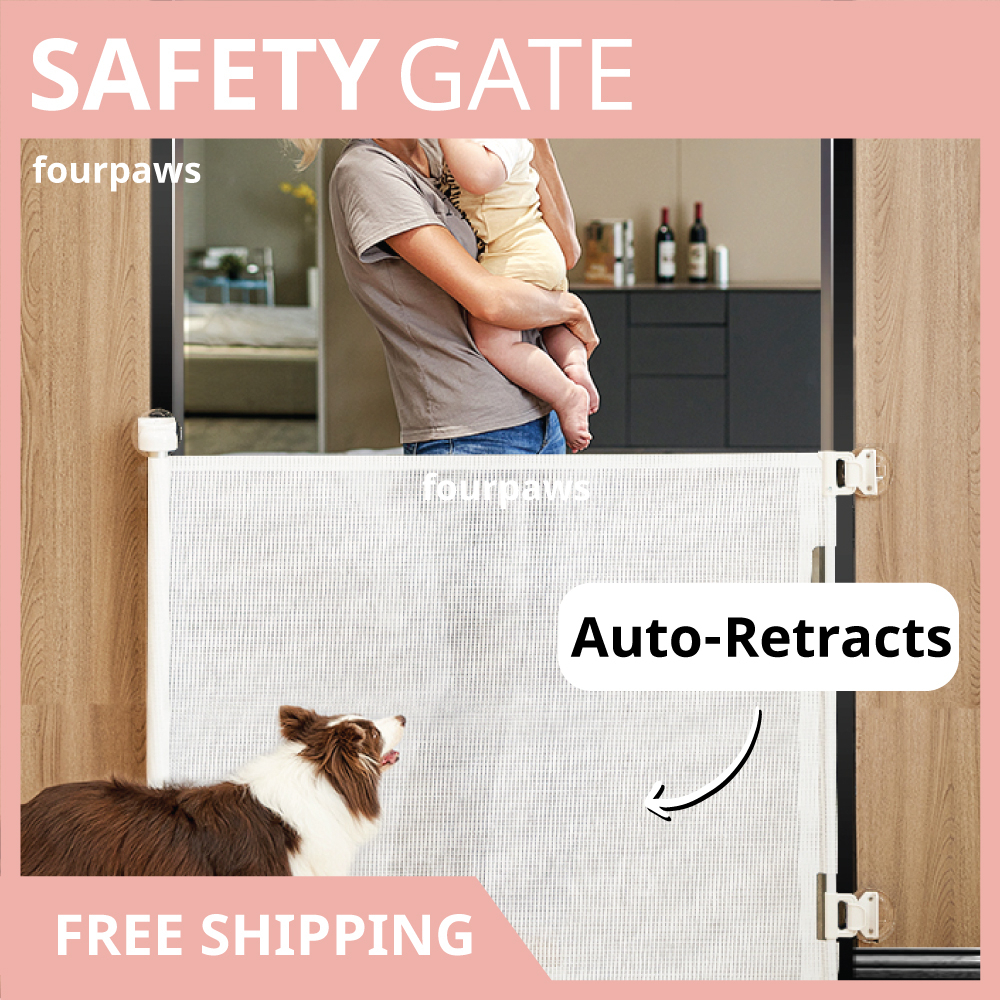 0140cm Dog safety gate / baby gate (Retractable) Shopee Singapore