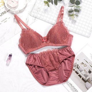 Dropshipping Varsbaby Beige/Pink women underwear see through Bra Set Lace  Bra and panties V002