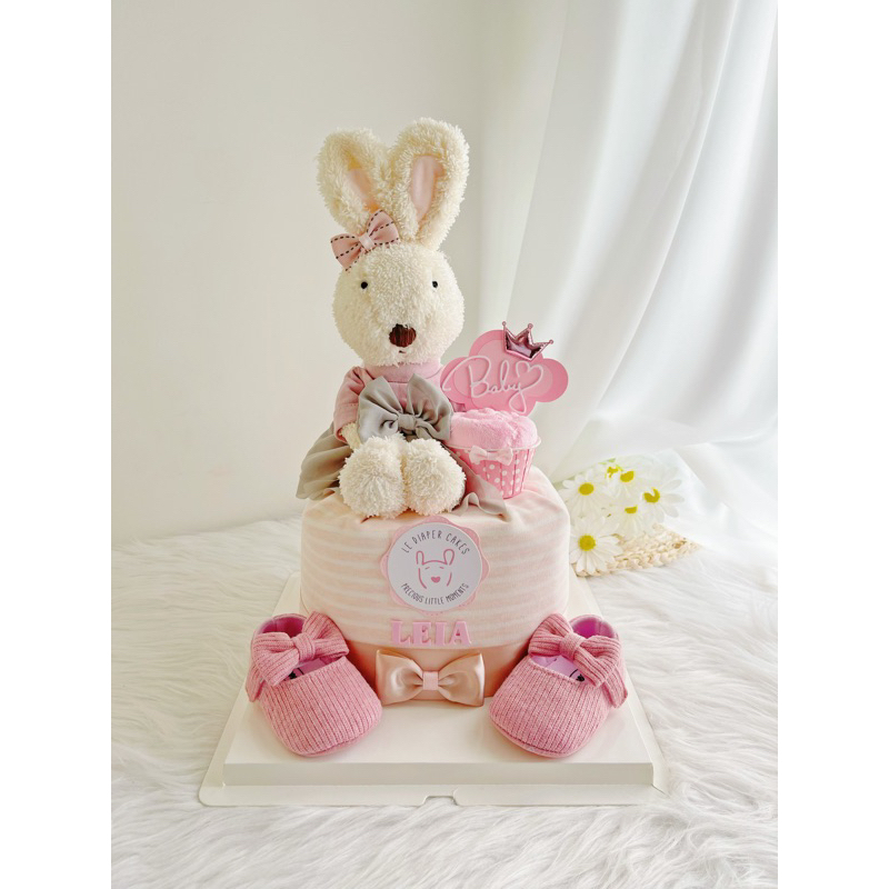 Mini Diaper Cake (Girl) Baby Hamper for Newborn, Full Month Party, 100 ...