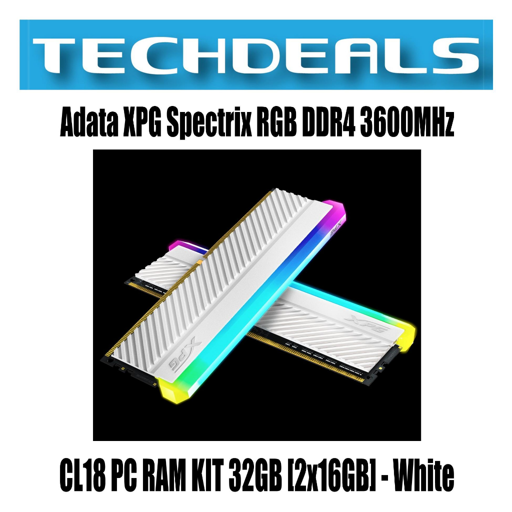 Adata XPG Spectrix RGB DDR4 3600MHz CL18 PC RAM KIT 32GB 2x16GB Shopee Singapore