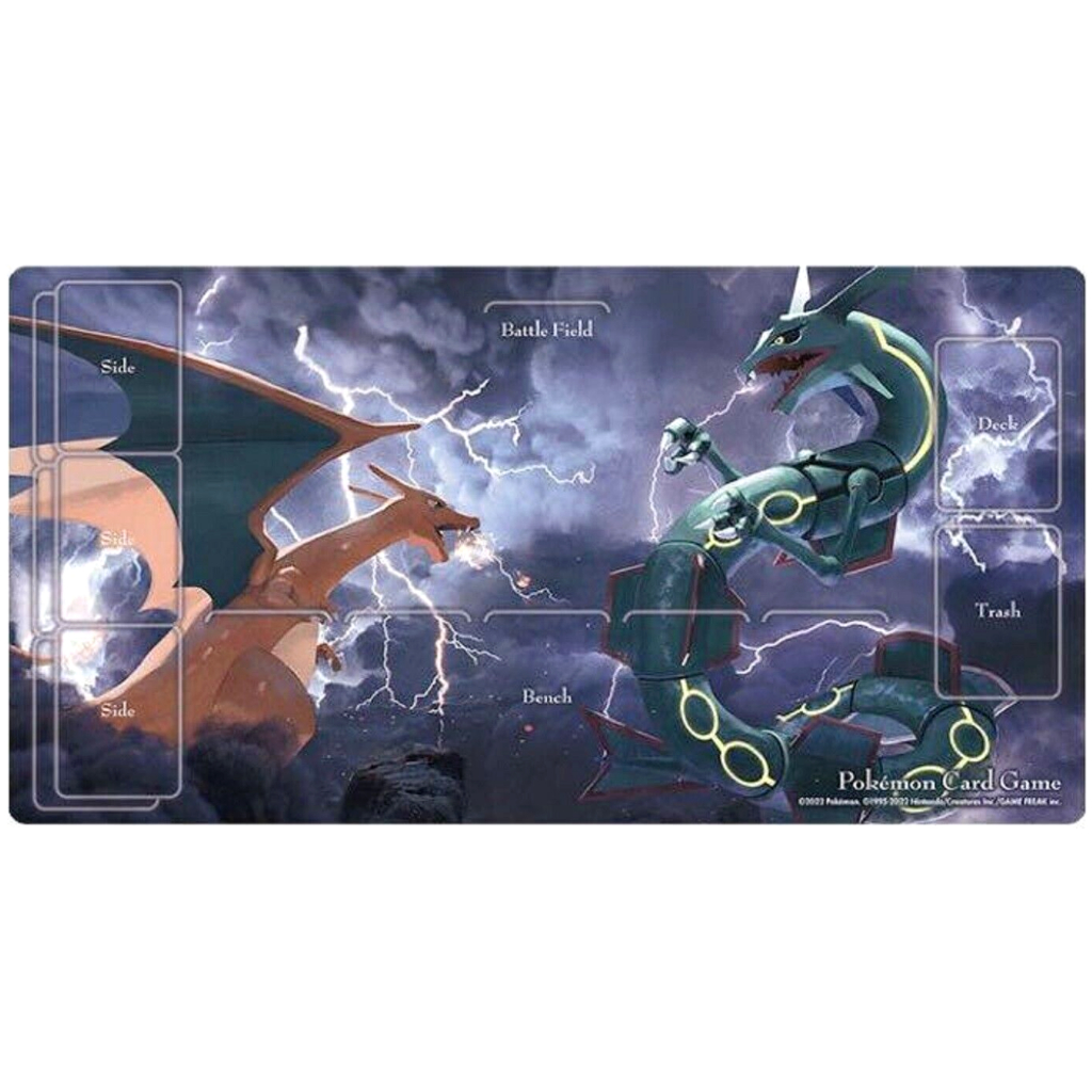 Japanese Pokemon Official Card Game Play mat Charizard VS Rayquaza