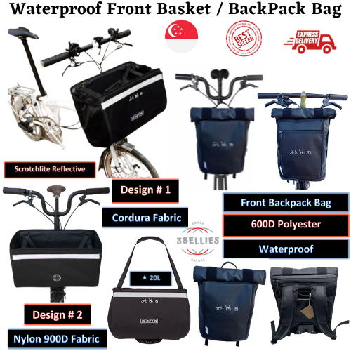 Brompton folding hot sale basket bag