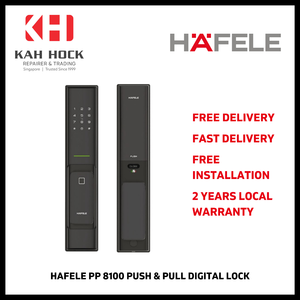 HAFELE PP 8100 PUSH & PULL DIGITAL LOCK 2 YEARS LOCAL WARRANTY + FREE