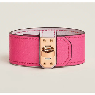 Hermes Kelly Double Tour Leather Bracelet (Veau Swift Pink)